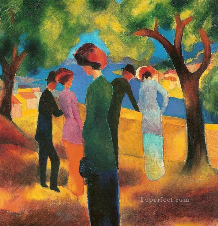 Lady in a Green Jacket August Macke Oil Paintings